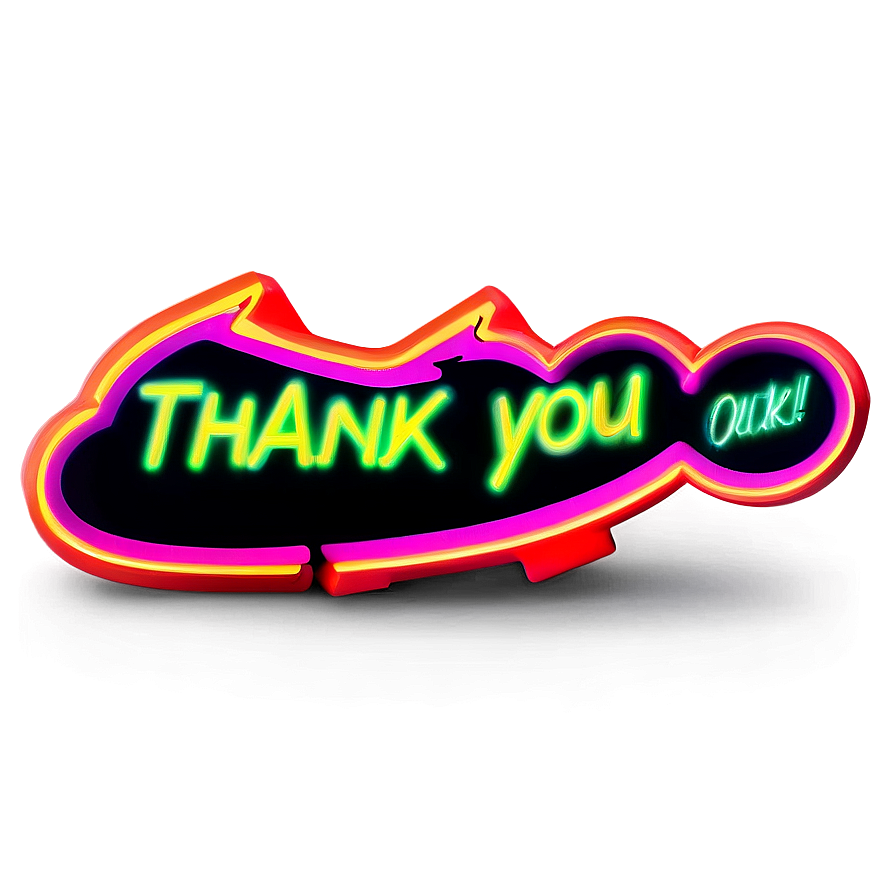 Neon Thank You Stickers Png Wes17 PNG image