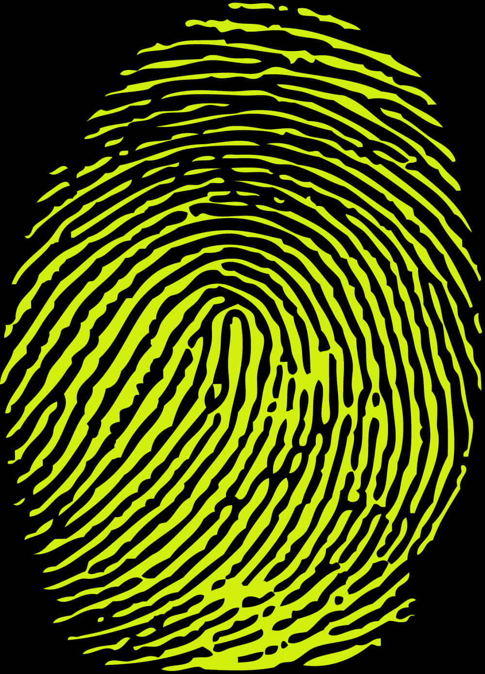 Neon Yellow Fingerprint Graphic PNG image