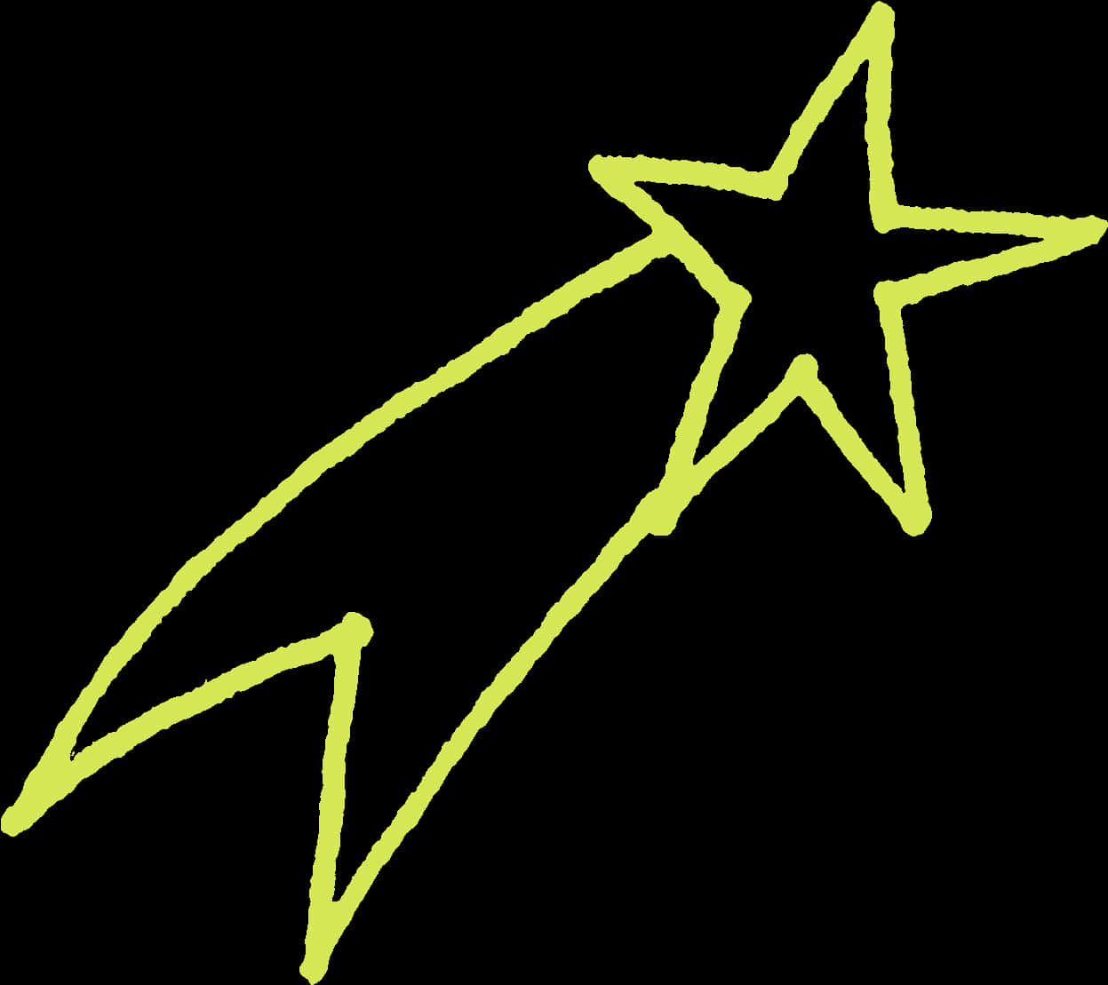 Neon Yellow Shooting Star Drawing PNG image