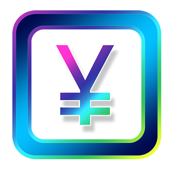 Neon Yen Symbol Icon PNG image