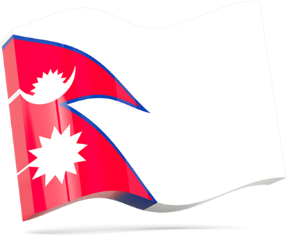 Nepal National Flag Waving PNG image