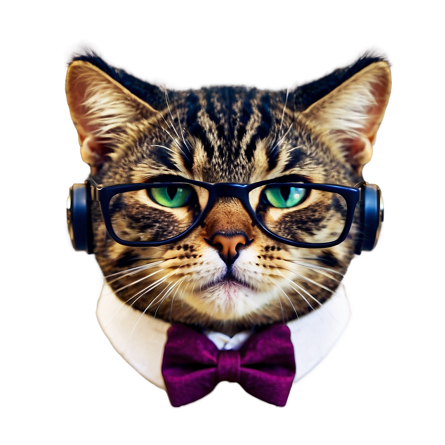 Nerdy Cat Meme Png Hum30 PNG image