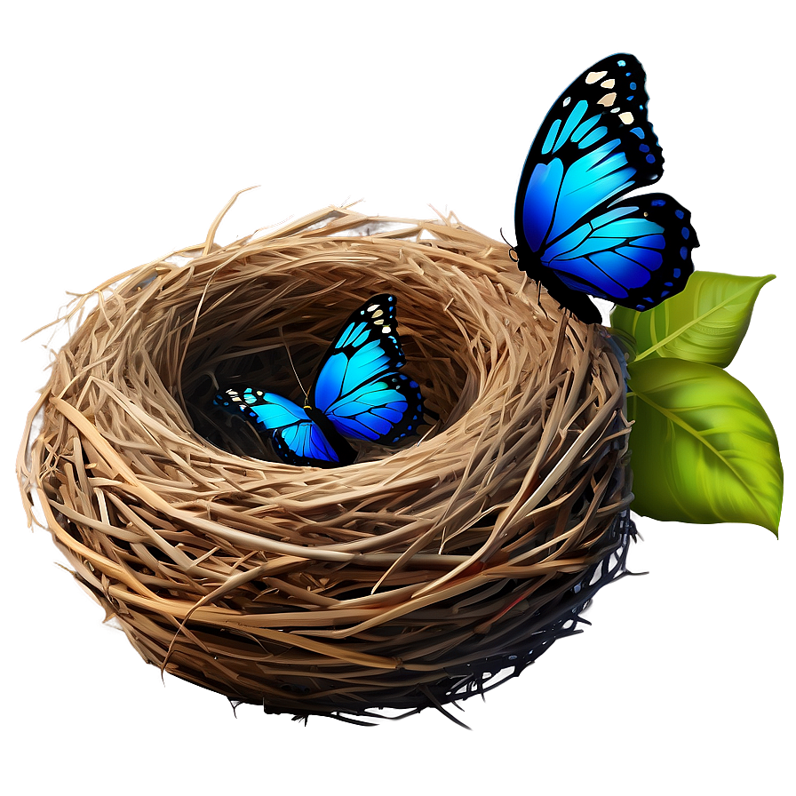 Nest With Butterfly Png 05252024 PNG image