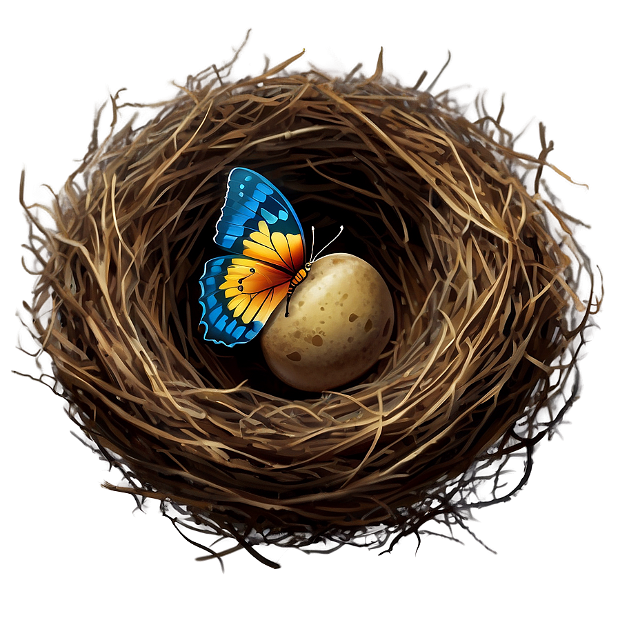 Nest With Butterfly Png 33 PNG image