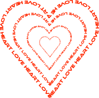 Nested Love Hearts Design PNG image