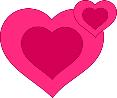 Nested Pink Hearts Graphic PNG image