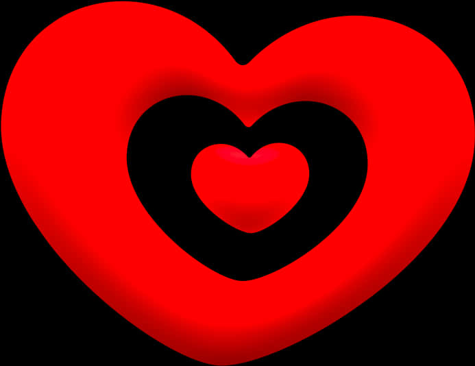 Nested Red Hearts Graphic PNG image