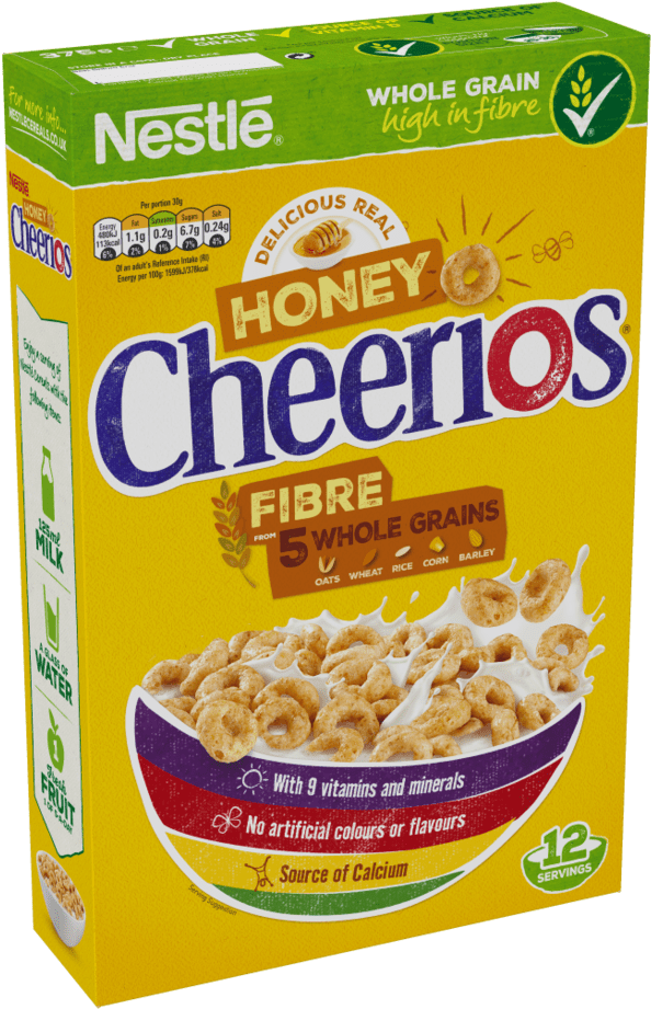Nestle Honey Cheerios Cereal Box PNG image