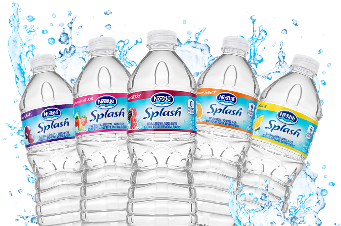 Nestle Splash Flavored Water Bottles PNG image