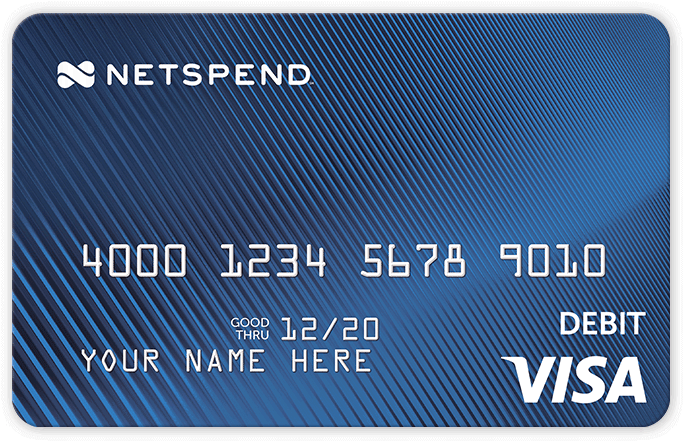 Netspend Visa Debit Card Mockup PNG image