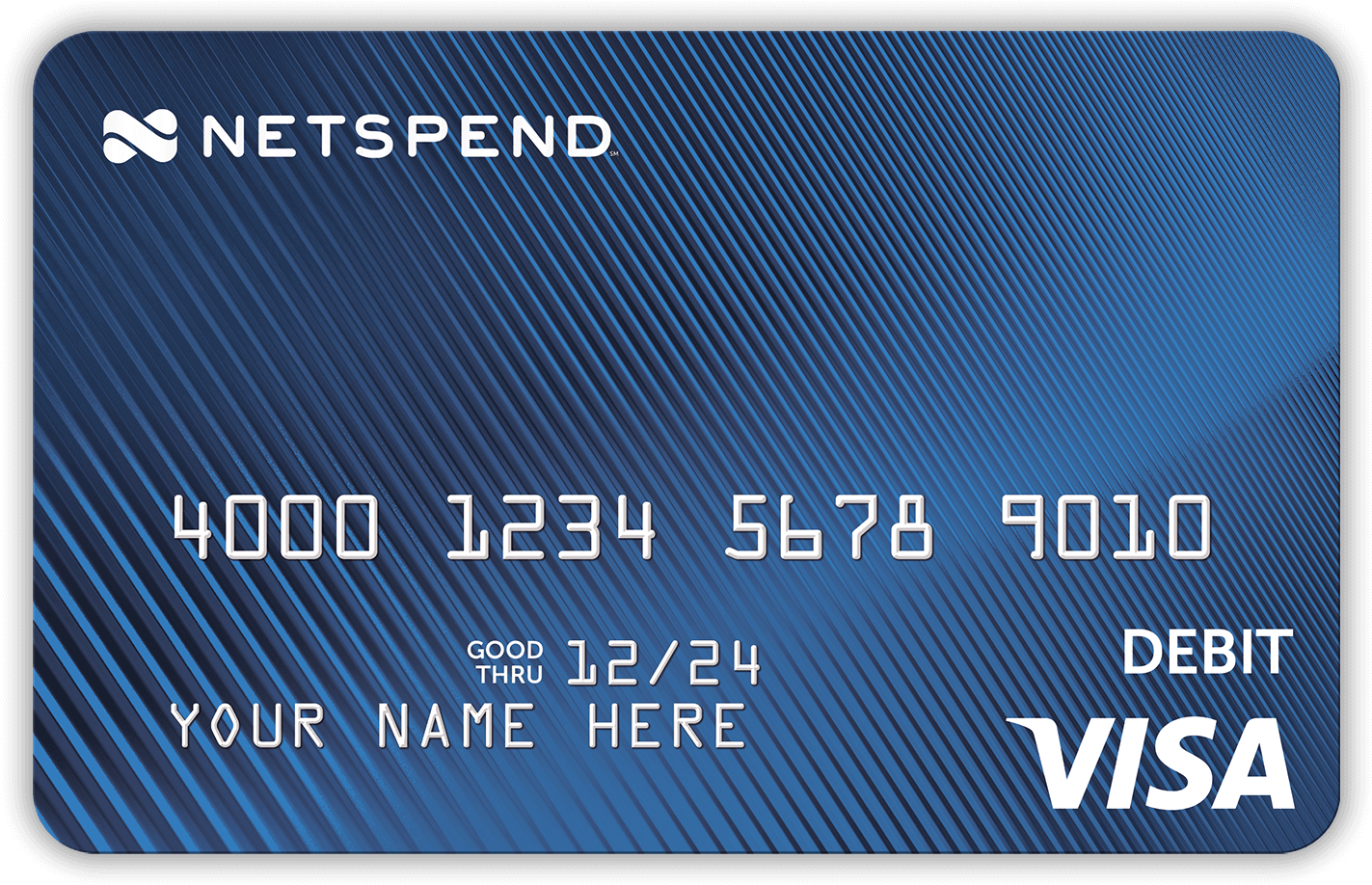 Netspend Visa Debit Card Mockup PNG image