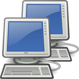 Networked Computer Illustration PNG image