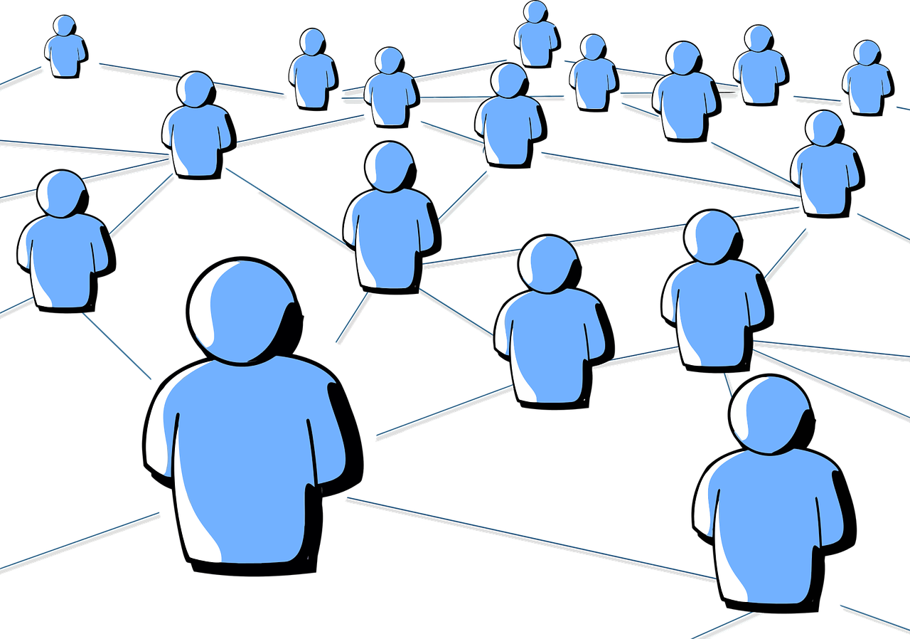 Networkof Blue Figures PNG image