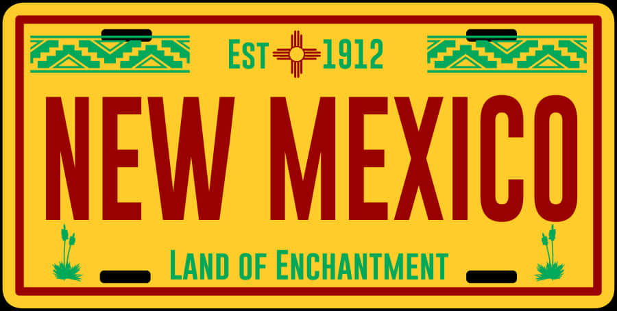 New Mexico License Plate PNG image