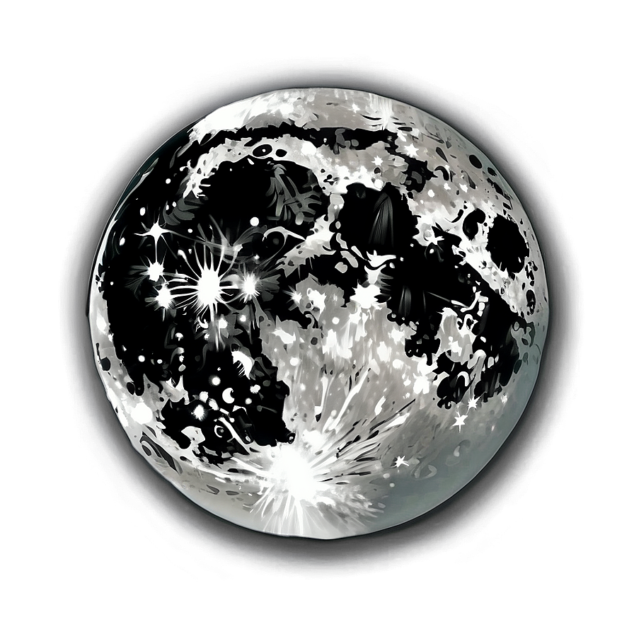 New Moon In Ink Style Png 19 PNG image