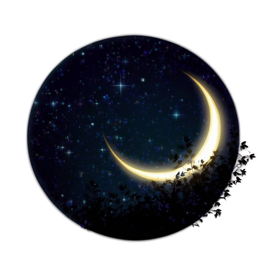 New Moon In Starry Sky Png 55 PNG image