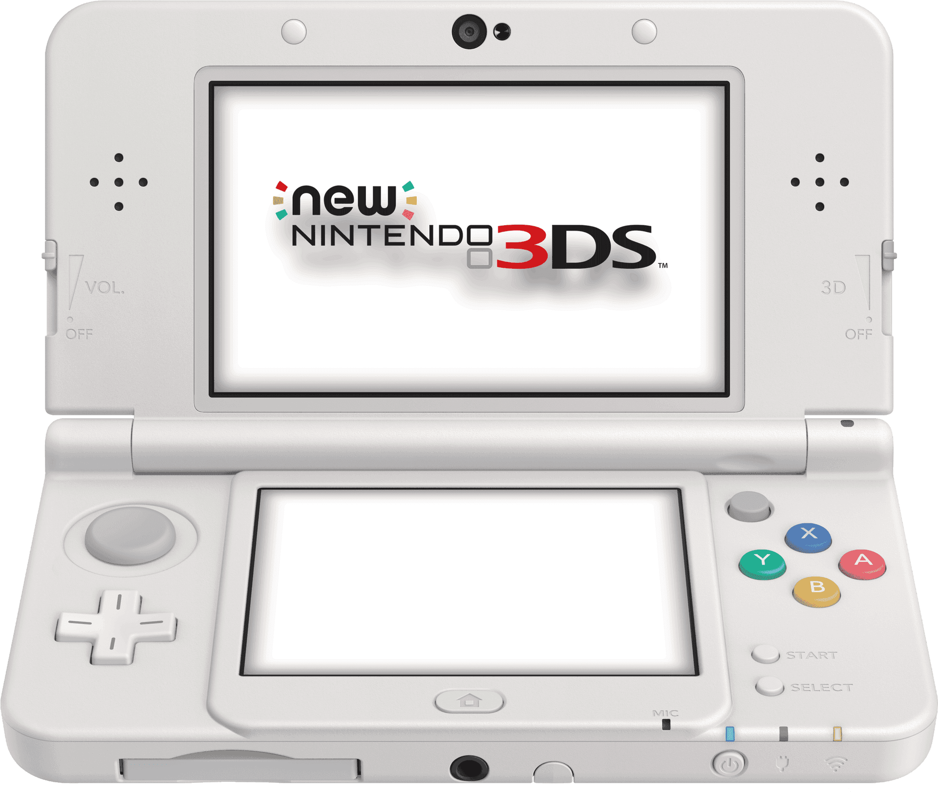 New Nintendo3 D S White Open PNG image