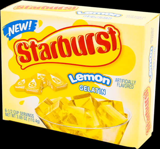 New Starburst Lemon Gelatin Box PNG image