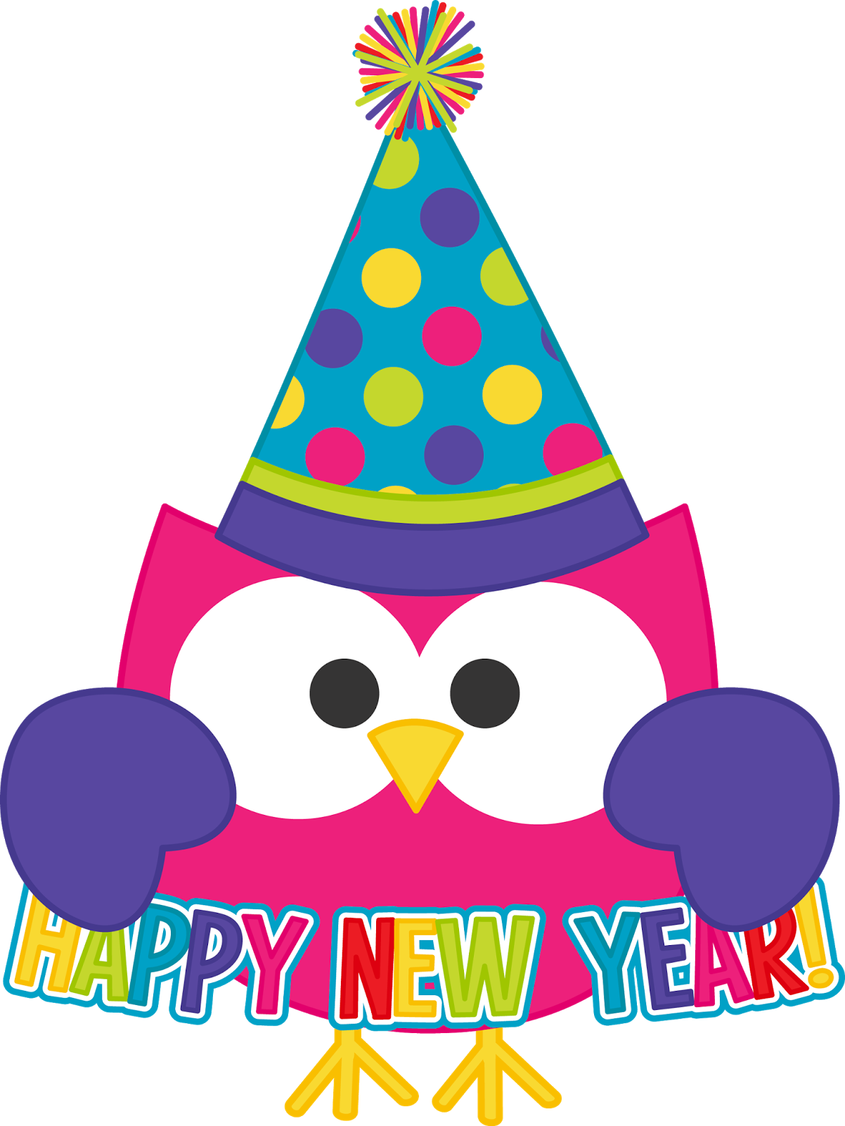 New Year Celebration Owl PNG image
