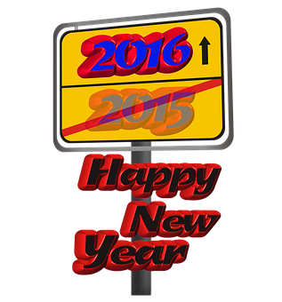 New Year2016 Celebration Sign PNG image