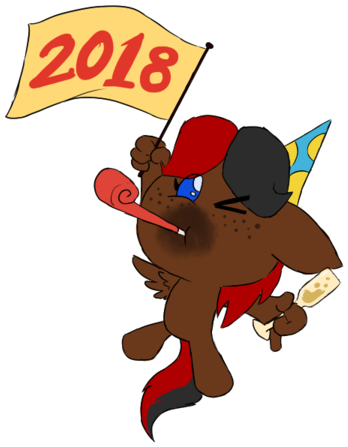 New Year2018 Celebratory Cartoon Dog PNG image