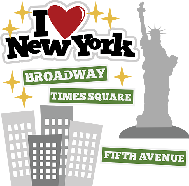 New York City Landmarks Illustration PNG image