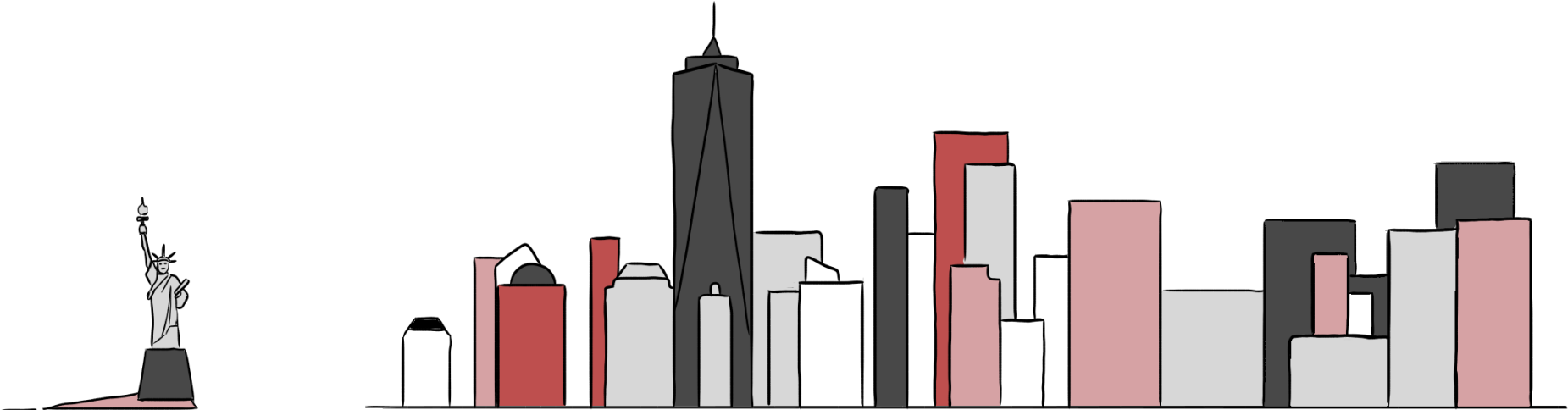 New York City Skyline Illustration PNG image