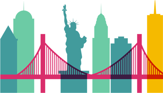 New York City Skylineand Bridge Vector PNG image