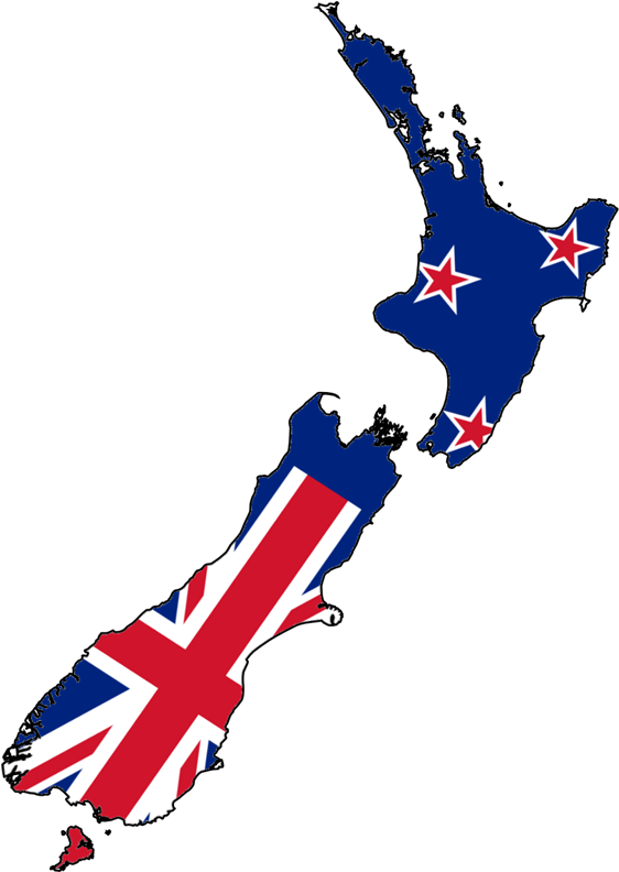 New Zealand Mapwith Flag Design PNG image