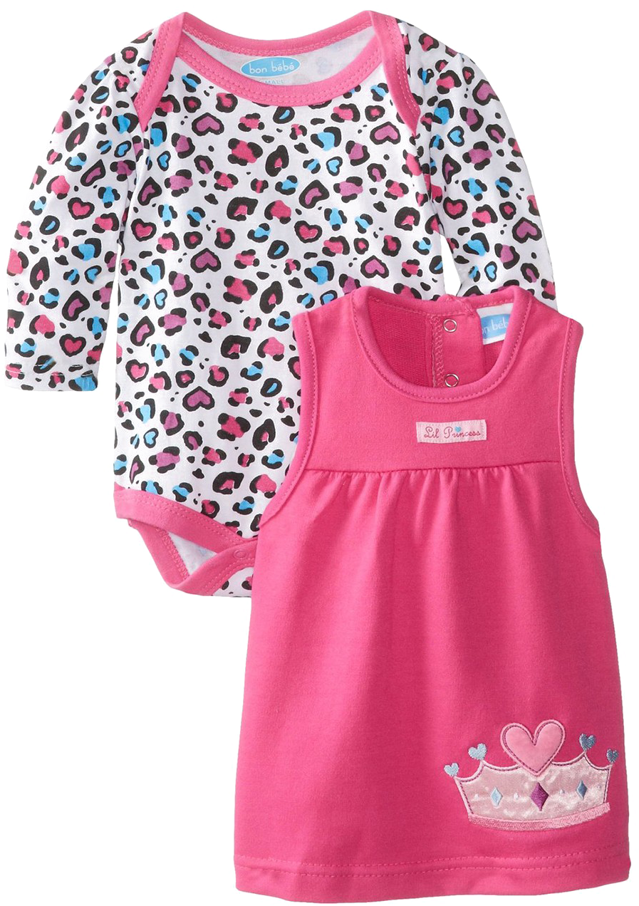 Newborn Girls Pink Leopard Print Outfit PNG image