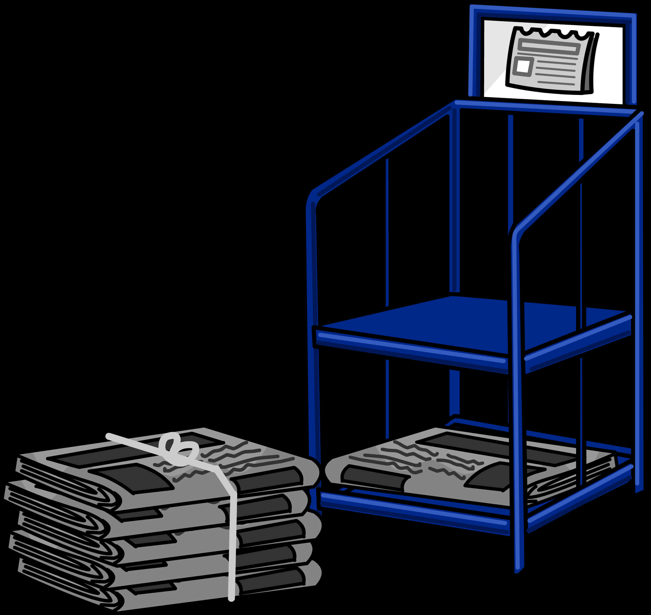 Newspaper Stackand Rack PNG image