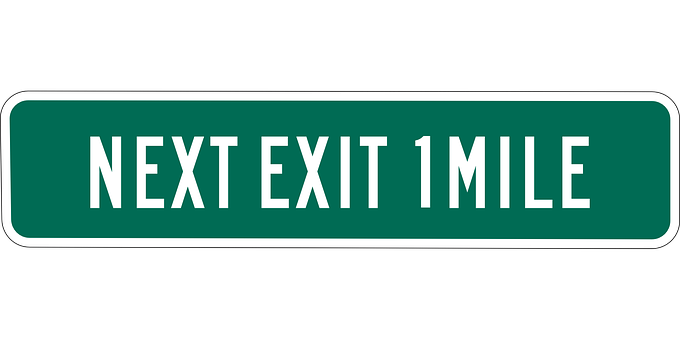 Next Exit1 Mile Sign PNG image