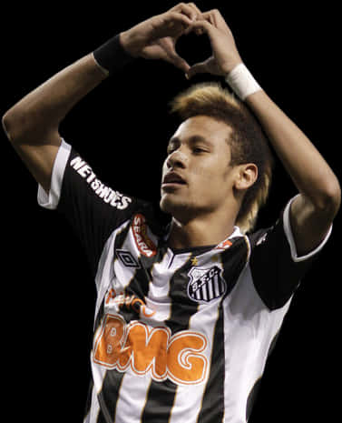 Neymar Celebration Heart Gesture PNG image