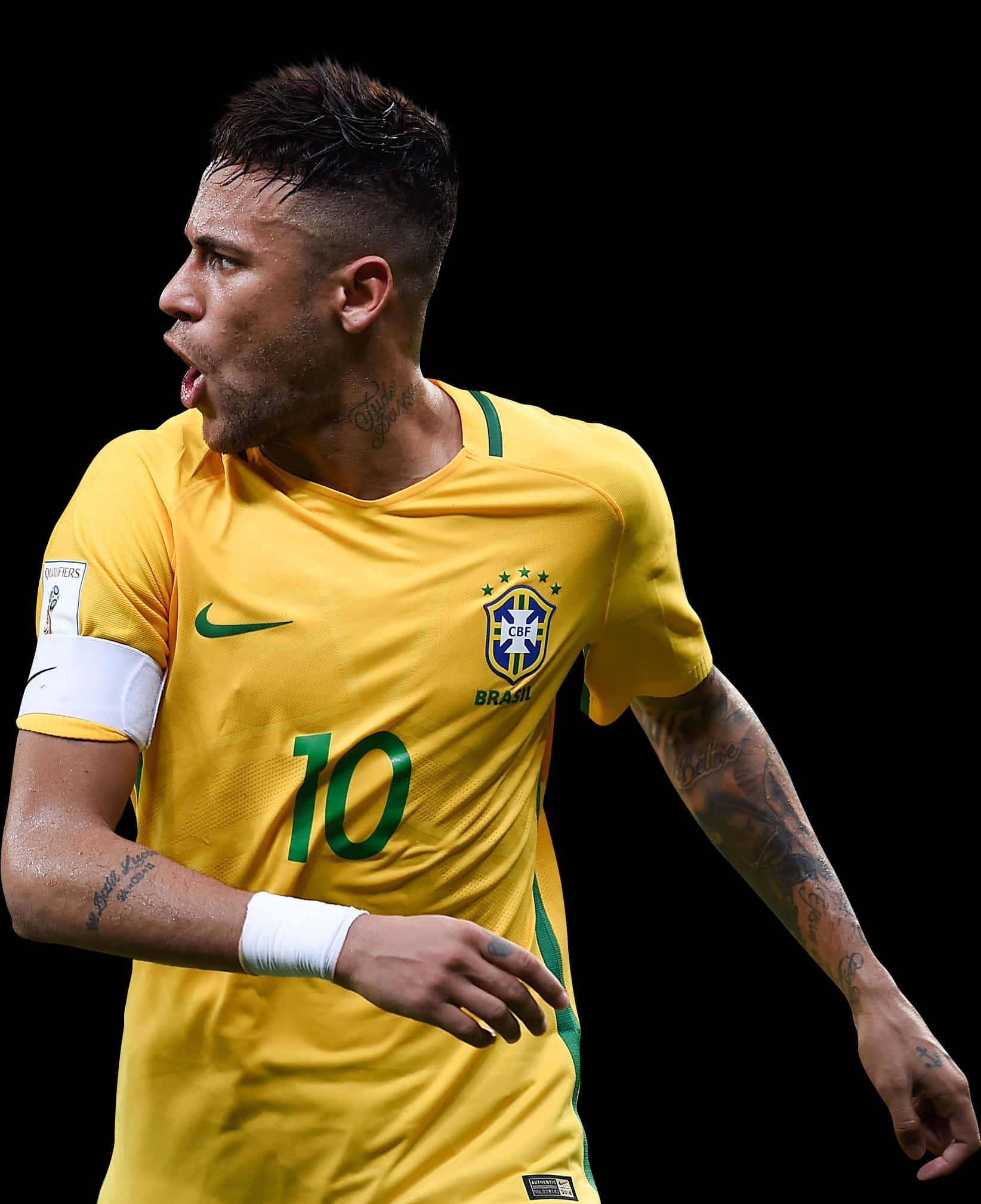 Neymar In Action Brazil Jersey PNG image