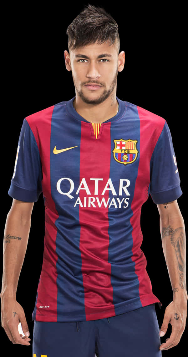 Neymarin F C Barcelona Kit PNG image