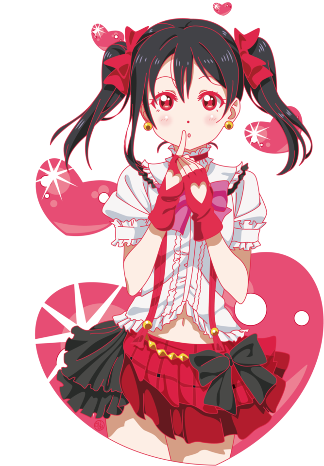 Nico Yazawa Heart Gesture Anime Illustration PNG image