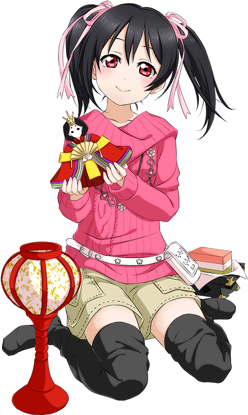 Nico Yazawa Holding Hina Doll PNG image