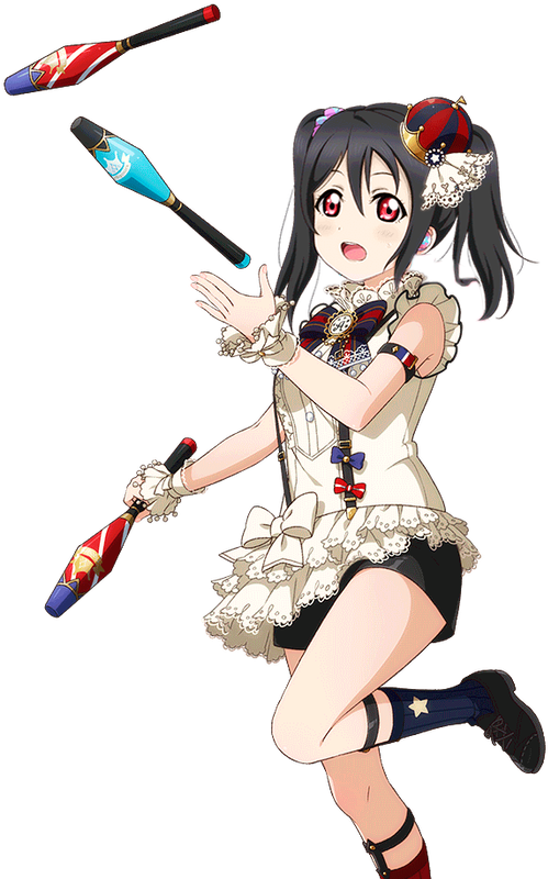 Nico Yazawa Juggling Clubs Anime Character PNG image