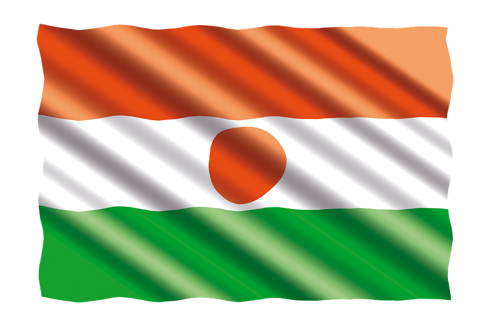 Niger National Flag Waving PNG image