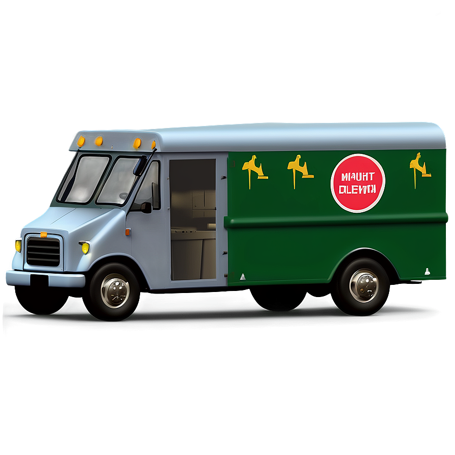 Night Time Mail Delivery Truck Png Ajn PNG image