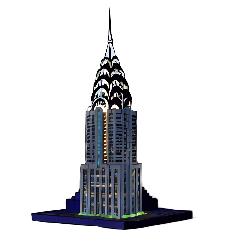 Night View Chrysler Building Png Ivj PNG image