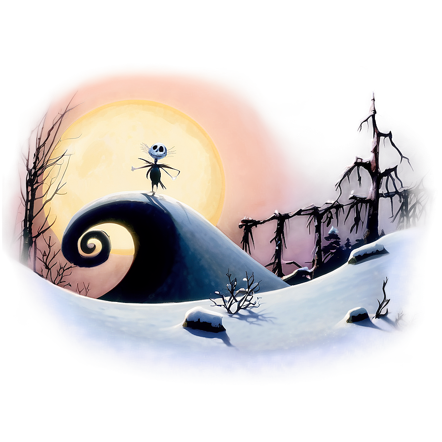 Nightmare Before Christmas Snow Scene Png 05212024 PNG image