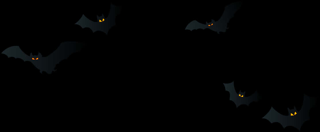 Nighttime Bats Silhouette PNG image