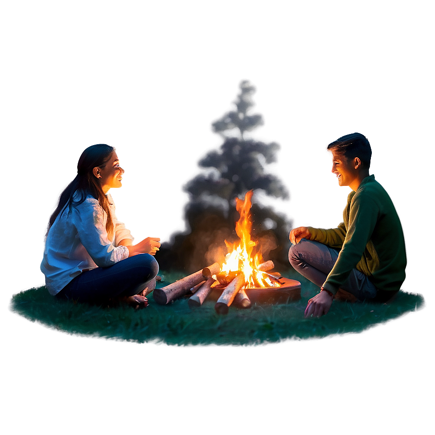 Nighttime Campfire Gathering Png 06202024 PNG image