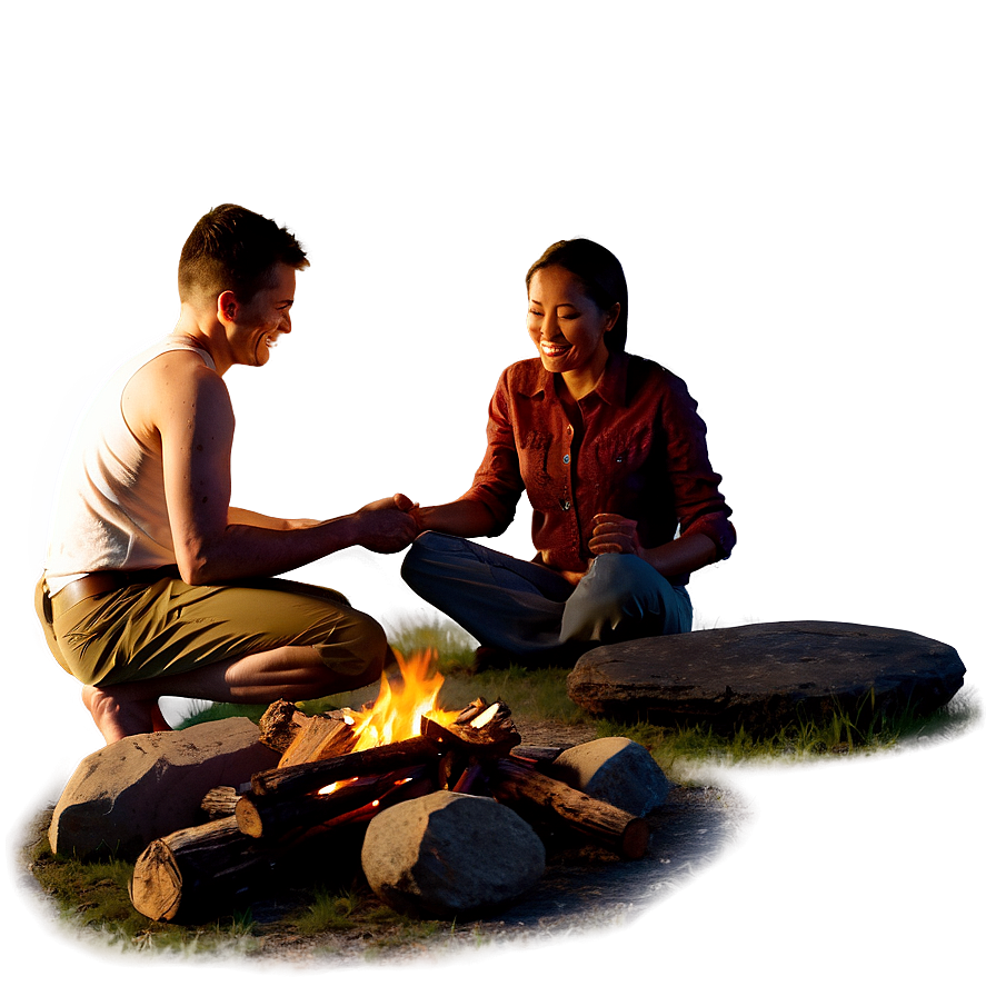 Nighttime Campfire Gathering Png Ltb55 PNG image