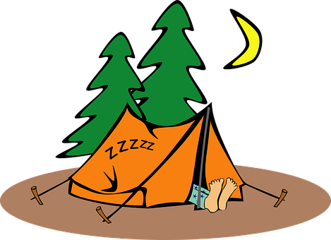 Nighttime Camping Cartoon PNG image