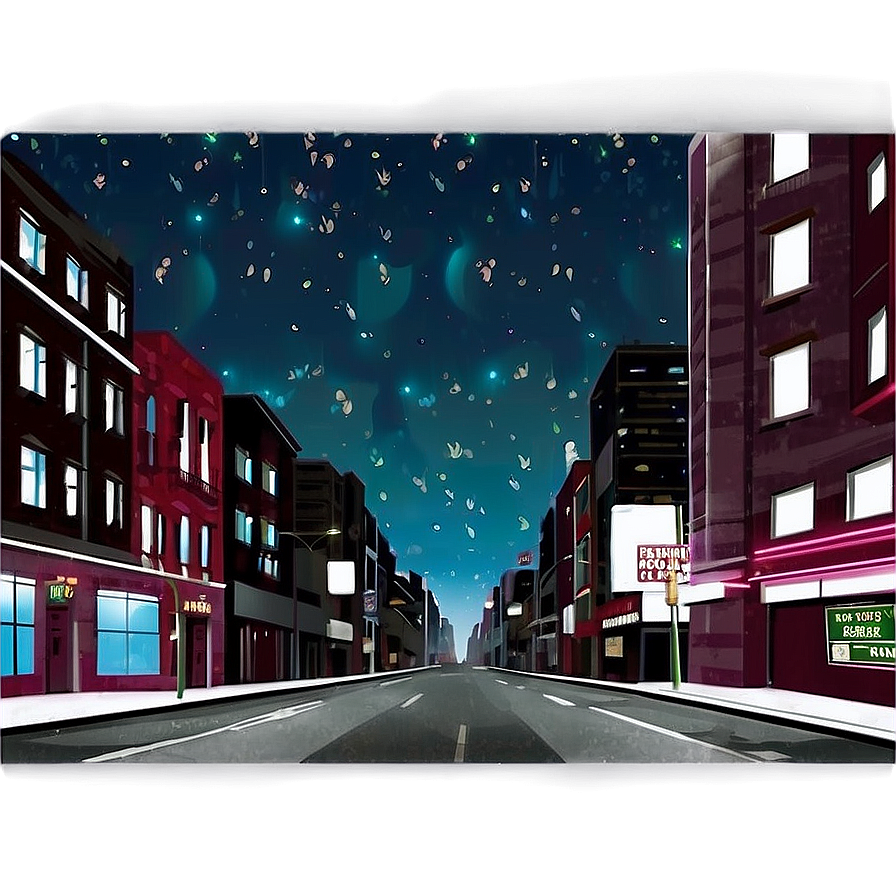 Nighttime City Street Png Ywq51 PNG image