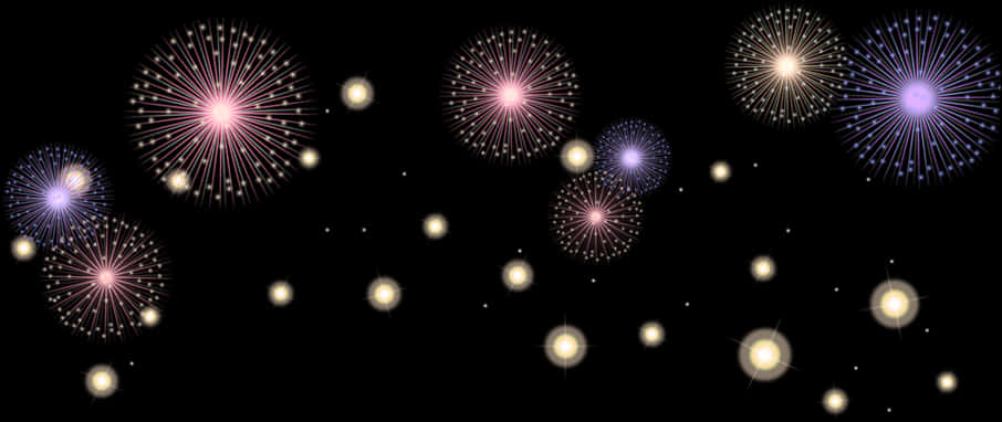 Nighttime Fireworks Display PNG image