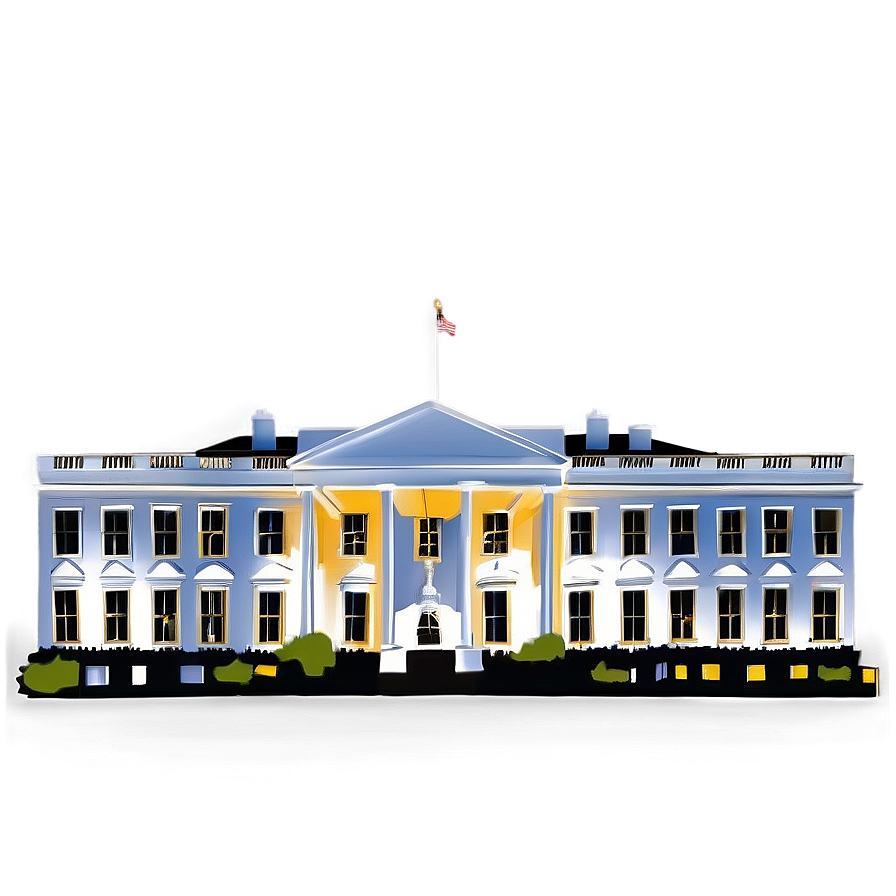 Nighttime Illuminated White House Png Mbp5 PNG image