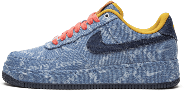 Nike Denim Air Force1 Sneaker PNG image